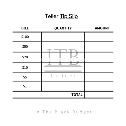 Teller Tip Slips